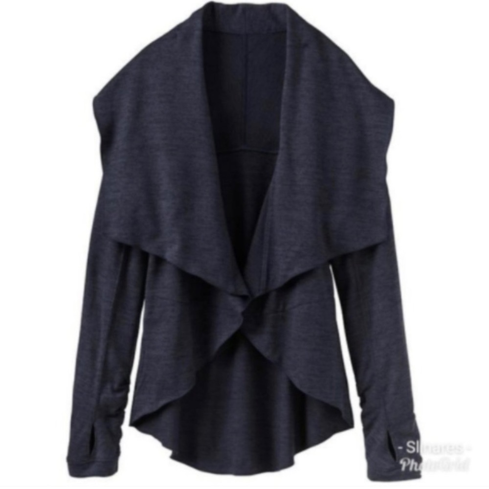 Athleta dark gray heaven II wrap open cardigan